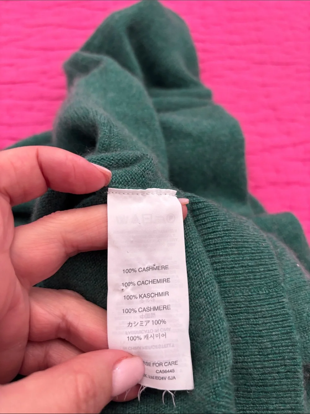 J. Crew Men's Forest Green V-Neck cashmere Sweater, XL